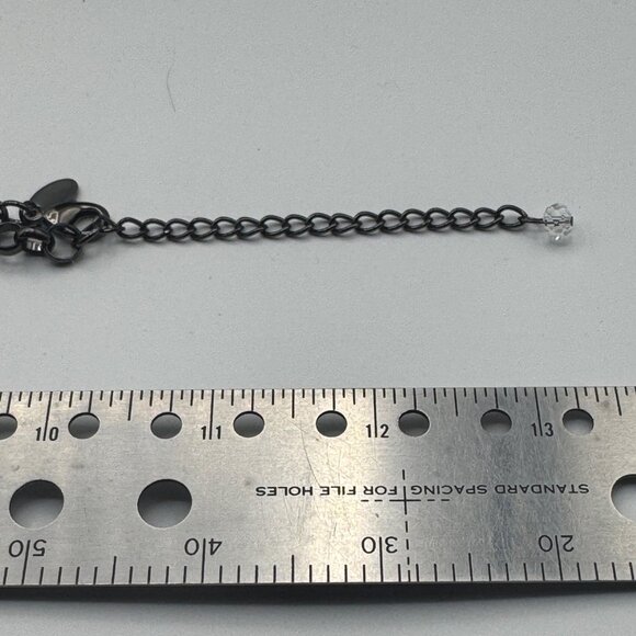 Iridescent Crystal Bead Cluster Necklace On Black Chain With Adjustable Lobster - Picture 6 of 6